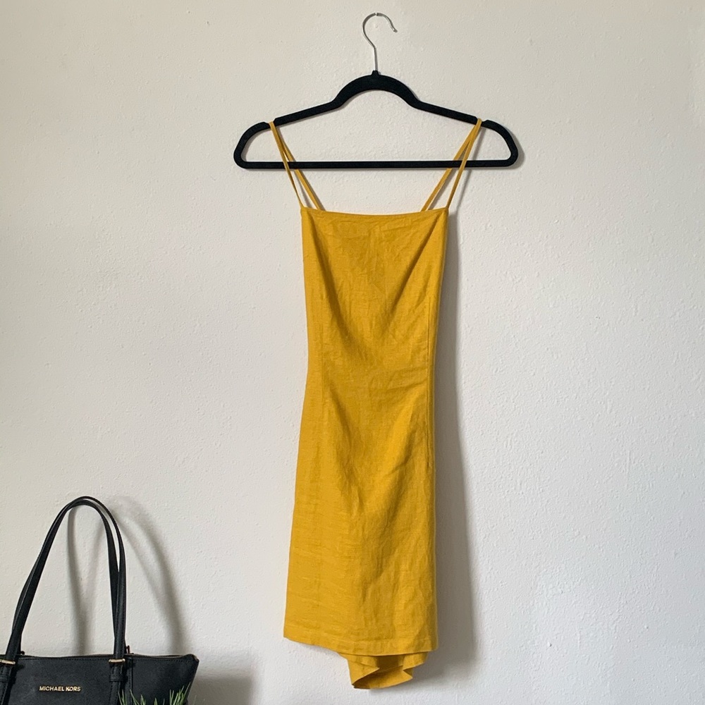 Yellow F21 Mini Open Back Dress